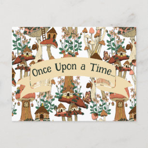 Carte Postale Cute champignons Fairytale Moving Faire-part