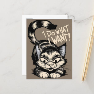 Carte Postale Cute Chat Je Fais Ce Que Je Veux