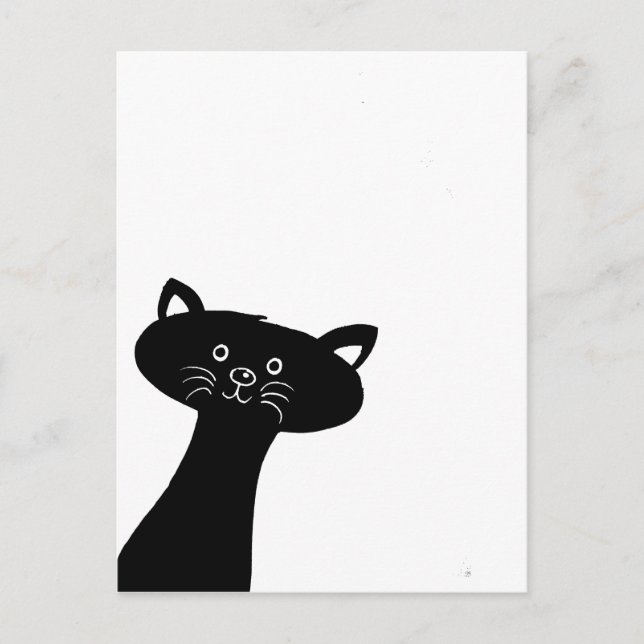 Carte postale Cute Chat Noir (Devant)