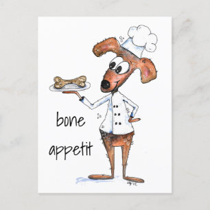 Carte Postale Cute chef de chien Whimsical