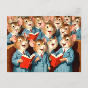 Carte postale Cute Church Choir Mice