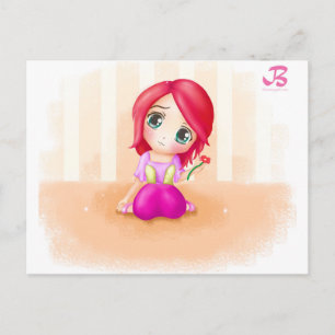 Carte Postale Cute Cindy Anime Manga Chibi Coloré