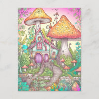 Cute Coloré Psychédélique Champignons Art