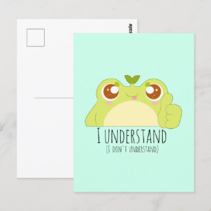 Carte Postale Cute Comprendre Grenouille verte