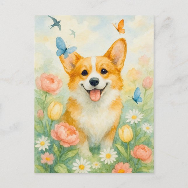Carte postale Cute Corgi Welsh Corgi Queen (Devant)