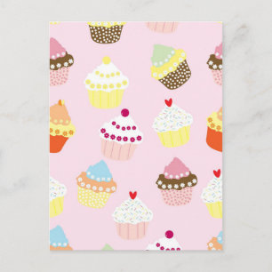 Carte Postale Cute Cupcake Cakes Dessert Motif