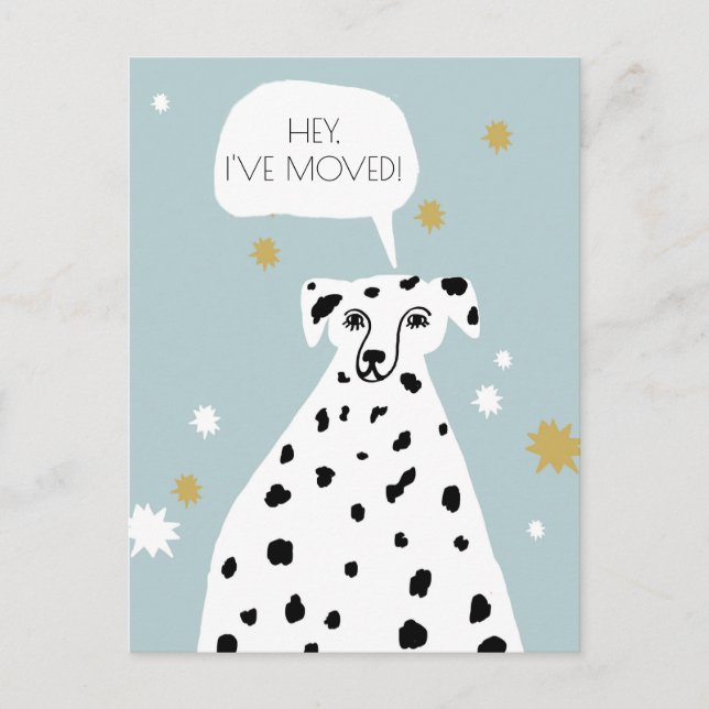 Carte Postale Cute Dalmatien Chien Nouvelle adresse Moving Faire (Devant)