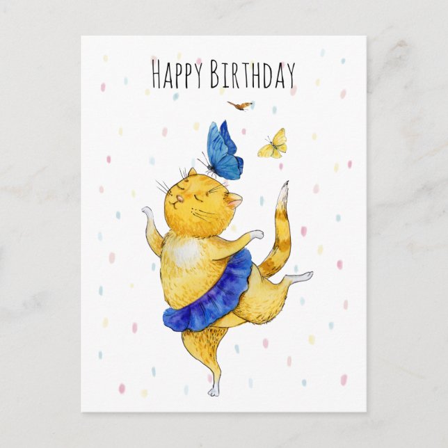 Carte Postale Cute Dancing Kitty (Devant)