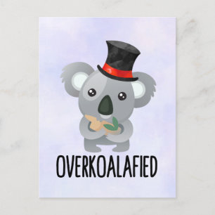 Carte Postale Cute de Pun Koala surkoalaaaated en chapeau supéri