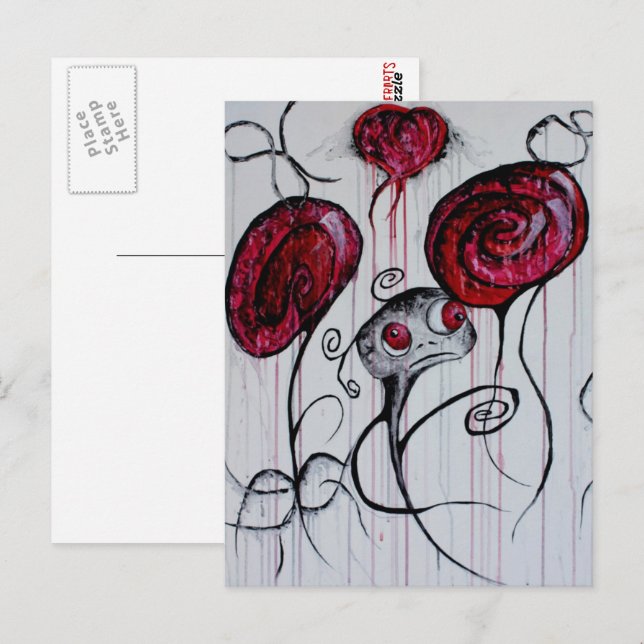 Carte Postale Cute Déplaisante Créature Goth Imaginaire Triste M (Devant / Derrière)