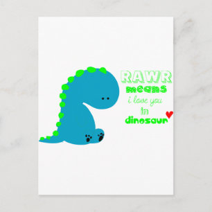 Carte Postale Cute Dinosaur RAWR