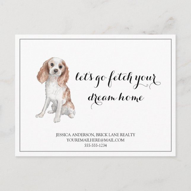 Carte Postale Cute Dog Immobilier Acheter Marketing (Devant)