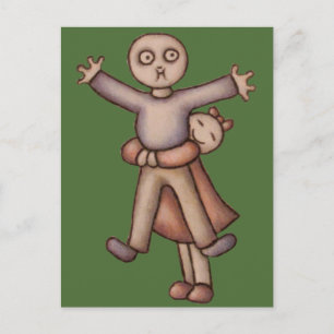 Carte Postale Cute Emo Cartoon of Girl Hugging Boy postcard