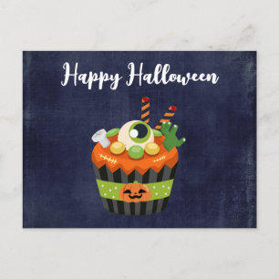 Carte Postale Cute et Déplaisante Halloween Cupcake avec un Big 