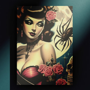 Carte Postale Cute fille Goth Vintage