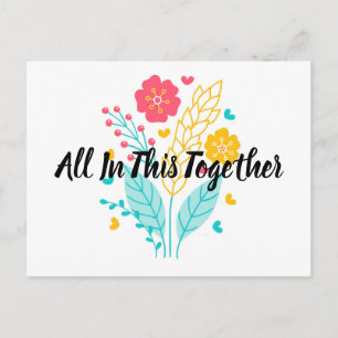 Carte Postale Cute Floral Nous Sommes Tous Ensemble