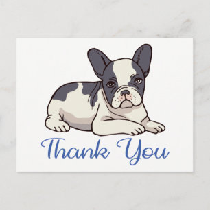 Carte Postale Cute French Bulldog Thank You Frenchie Puppy Dog