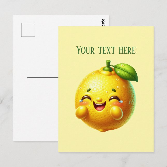 Carte Postale Cute fresh lemon customizable  (Devant / Derrière)