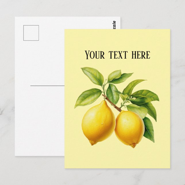 Carte Postale Cute fresh lemon customizable  (Devant / Derrière)