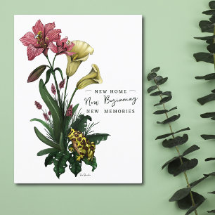 Carte Postale Cute Frog and Lilies Botanical Floral Nouvelle adr