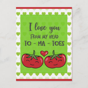 Carte Postale Cute Funny Cartoon Tomatoes I Love You