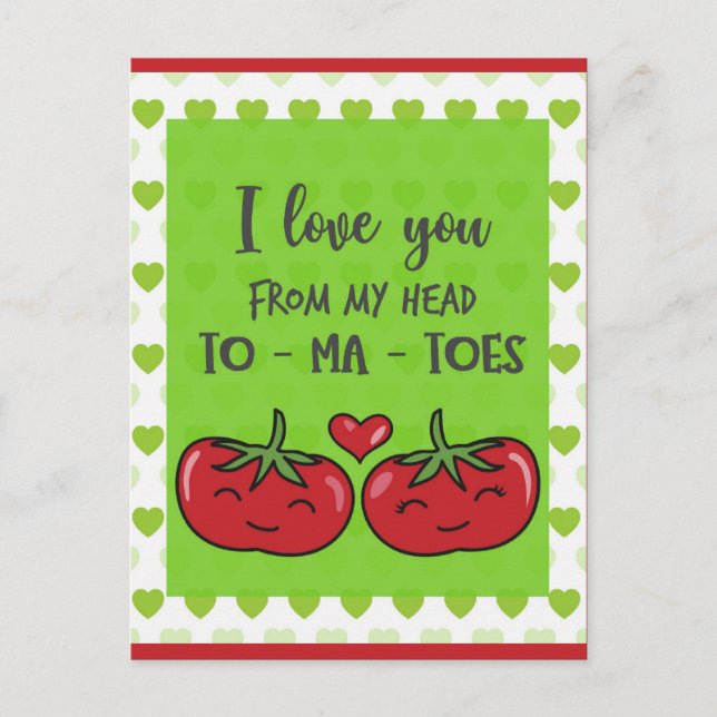 Carte Postale Cute Funny Cartoon Tomatoes I Love You (Devant)