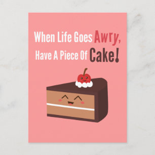 Carte Postale Cute gâteau au chocolat avec une citation amusante