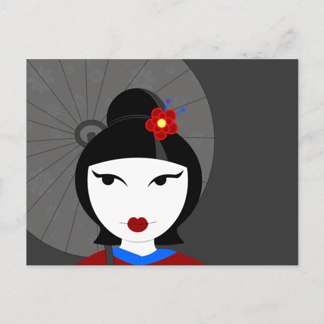 Carte Postale Cute Geisha (Devant)