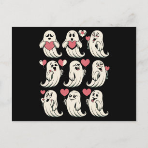 Carte Postale Cute Ghost Lover Coeur Valentines Jour Drôle Coupl