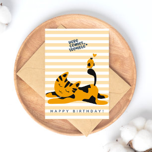 Carte Postale Cute Ginger Cat - Anniversaire des enfants