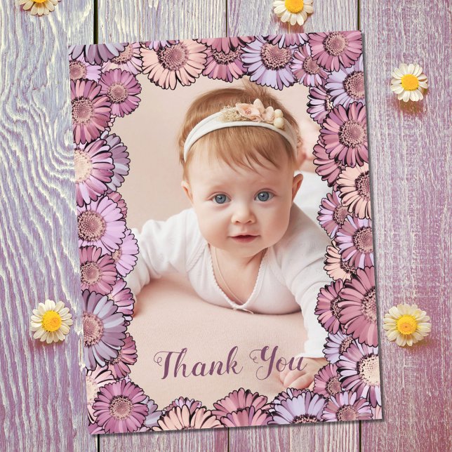 Carte Postale Cute Girl Floral Pastel Boho Daisy Photo personnal (Créateur téléchargé)