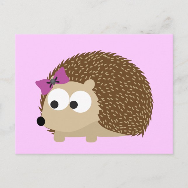Carte Postale Cute Girl Hedgehog (Devant)