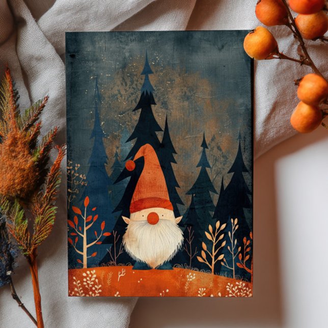 Carte Postale Cute Gnome Illustration Whimsical Christmas  (Créateur téléchargé)