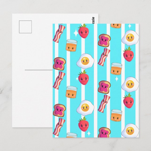 Carte Postale Cute Good Morning Délicieux Petit Déjeuner (Devant / Derrière)