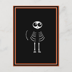 Carte Postale Cute Halloween Cartographier Chat Squelette