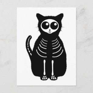 Carte Postale Cute Halloween Cartographier Chat Squelette