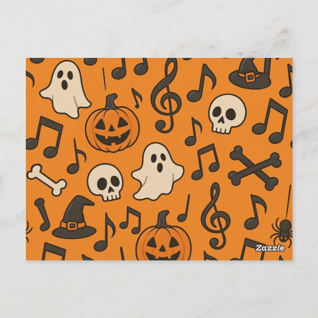 Carte Postale Cute Halloween Music postcard (Dos)