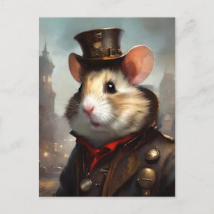 Carte Postale Cute Hamster Steampunk