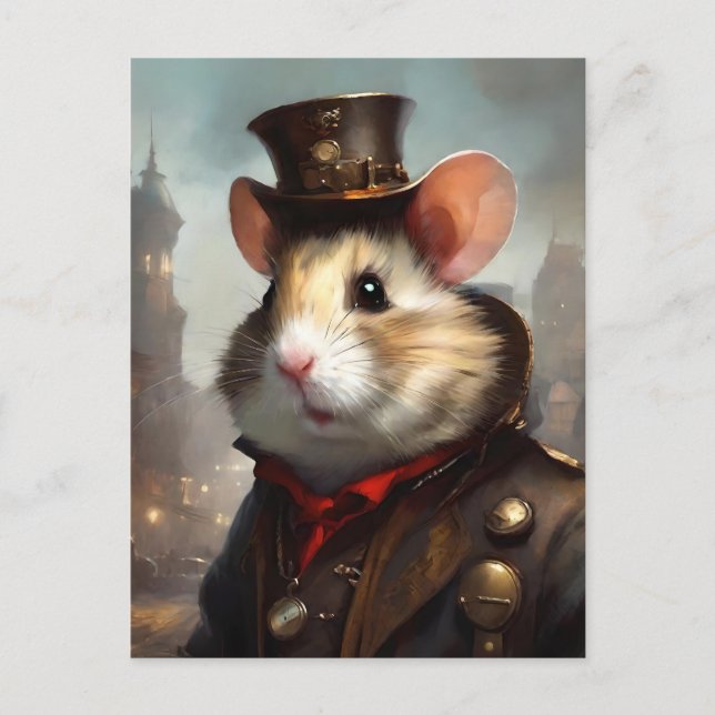 Carte Postale Cute Hamster Steampunk (Devant)