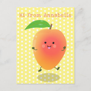 Carte Postale Cute happy mango yellow cartoon illustration