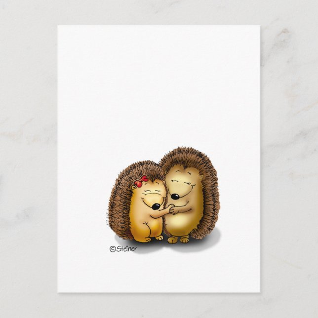 Carte Postale Cute Hedgehog Couple - M. et Mme Personnaliser (Devant)