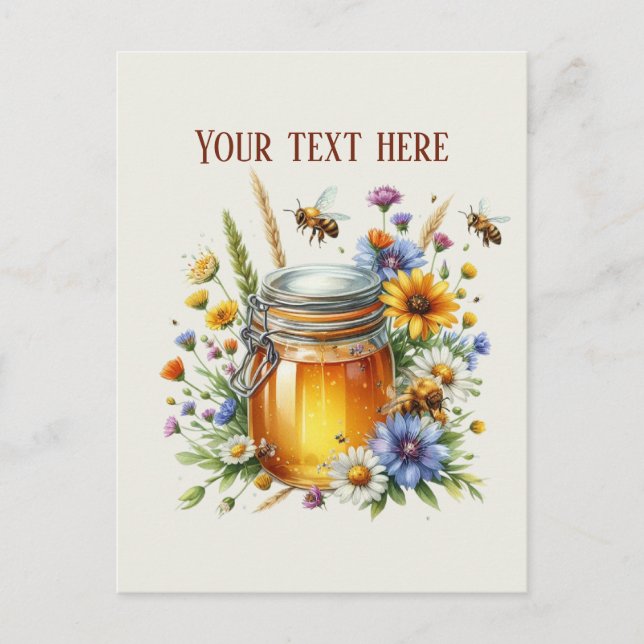 Carte Postale Cute honey vendors add name message  (Devant)