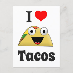 Carte Postale Cute I Love Tacos