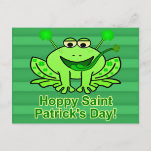 Carte Postale Cute Irlandaise Saint Patrick's Day Frog