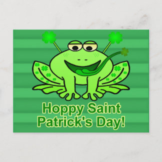 Carte Postale Cute Irlandaise Saint Patrick's Day Frog