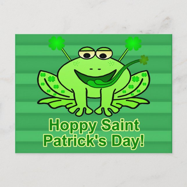 Carte Postale Cute Irlandaise Saint Patrick's Day Frog (Devant)