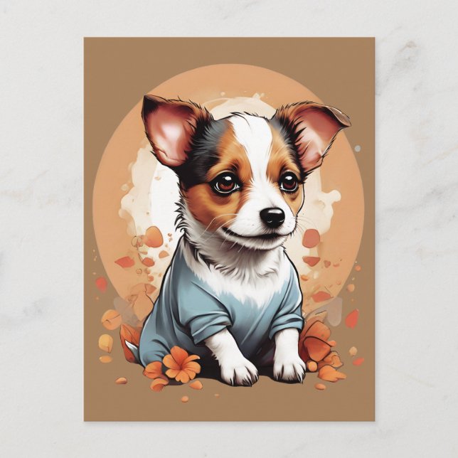 Carte Postale Cute Jack Russell Puppy (Devant)