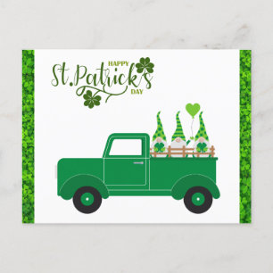 Carte Postale Cute Jour de la Saint Patrick Gnome Shamrock Green