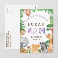 Cute Jungle Safari 1er anniversaire Merci de fête
