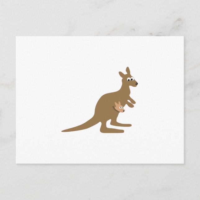 Carte Postale Cute Kangaroo et Joey (Devant)
